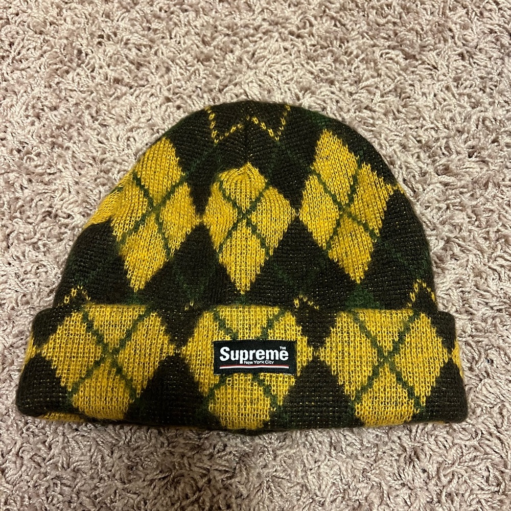 Supreme Argyle Mohair Beanie